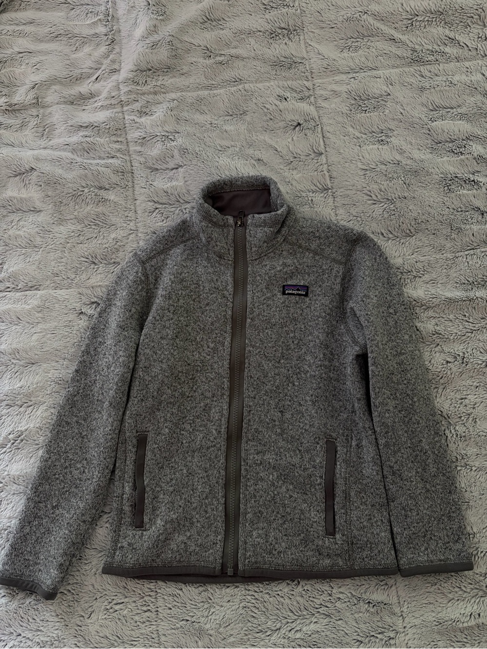 Patagonia Light Gray Sherpa Fleece Jacket